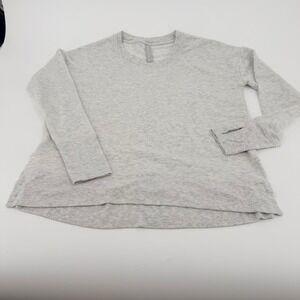 Athleta Coaster Luxe Sweatshirt Light Grey Heather Modal Fleece Thumbhole Small